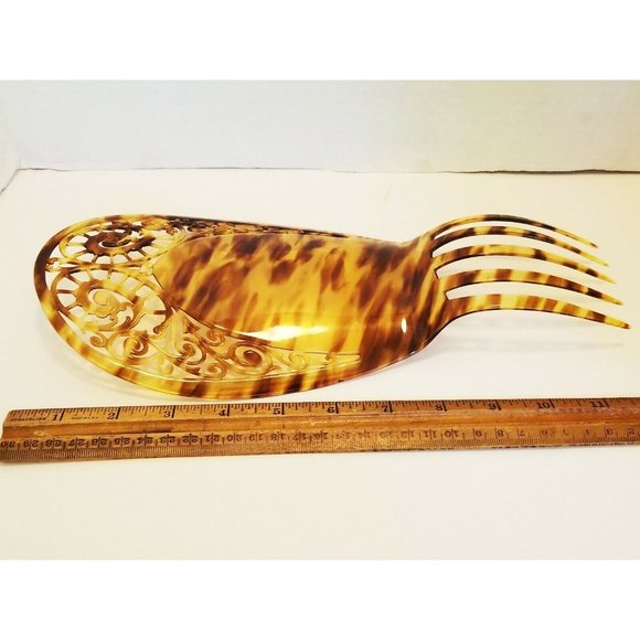Art Deco Nouveau Victorian Hair Comb Faux Tortoise Shell Antique Huge (A2972) main image 9